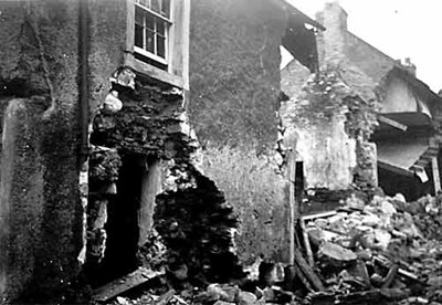 Flood damage in Oswald Lane