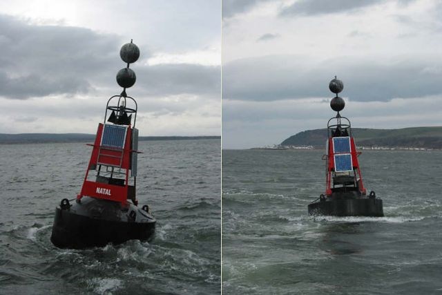 Two views of the Natal marker buoy.