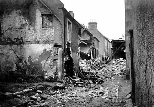 Major flood damage in Oswald Lane