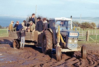 Finishing the tatties at Rosefarm