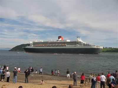 View of QM2 from Nigg
