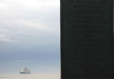 QM2 and Emigration Stone