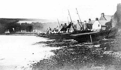 Boats pulled up on Beach