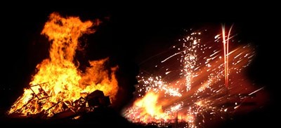 Bonfire and Catherine wheel at Cromarty