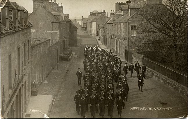 Navy Men marching down the High Street