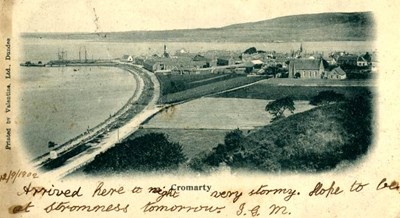 Aerial view of the town from the West