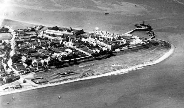 Aerial view of the town from the East