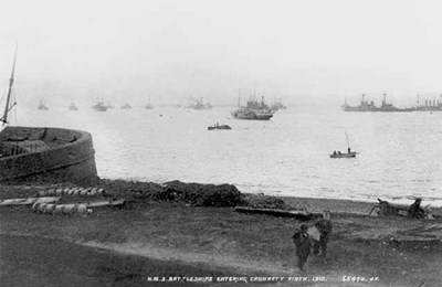 Battleships entering the Firth