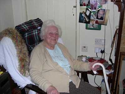 Mrs Newell in her home.