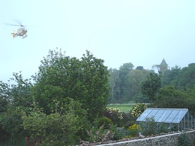 Air ambulance at Victoria Park.