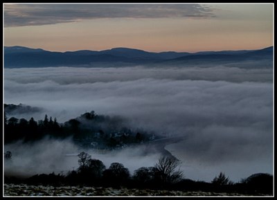 The town bathed in Haar