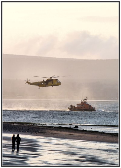 Lifeboat, Helicopter and audience.