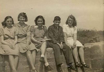 Group on the Harbour Wall - c 1945