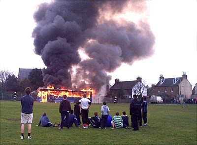 Inverness - Cromarty bus on fire - 2003