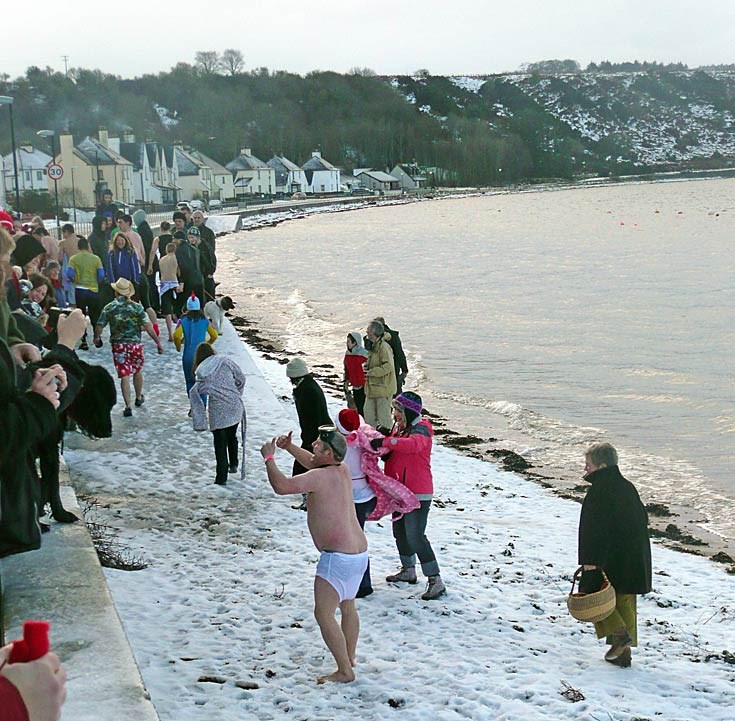 A smart dresser at the New Year's Day Splash and Dash