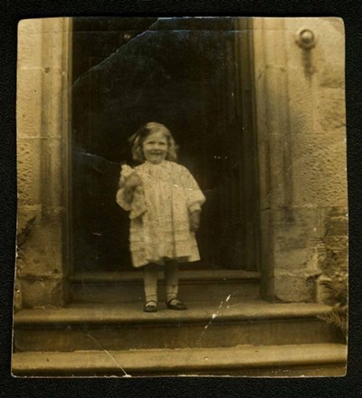 Helen MacLean on the Manse steps