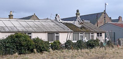 Cleaning of the Cromarty Primary School HORSA hut roof, February 2010