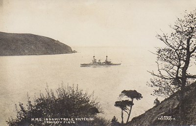 HMS Indomitable entering Cromarty Firth