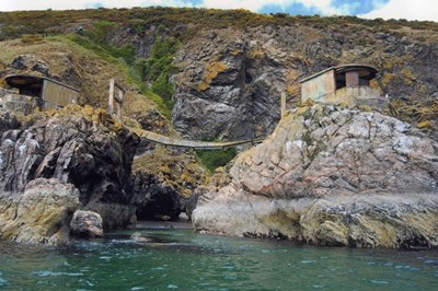 The gun emplacements on the North Sutor, with bridge