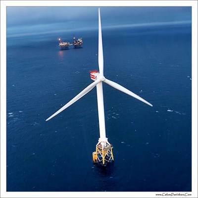 Beatrice Wind Turbine No 1 and the A and B Platforms