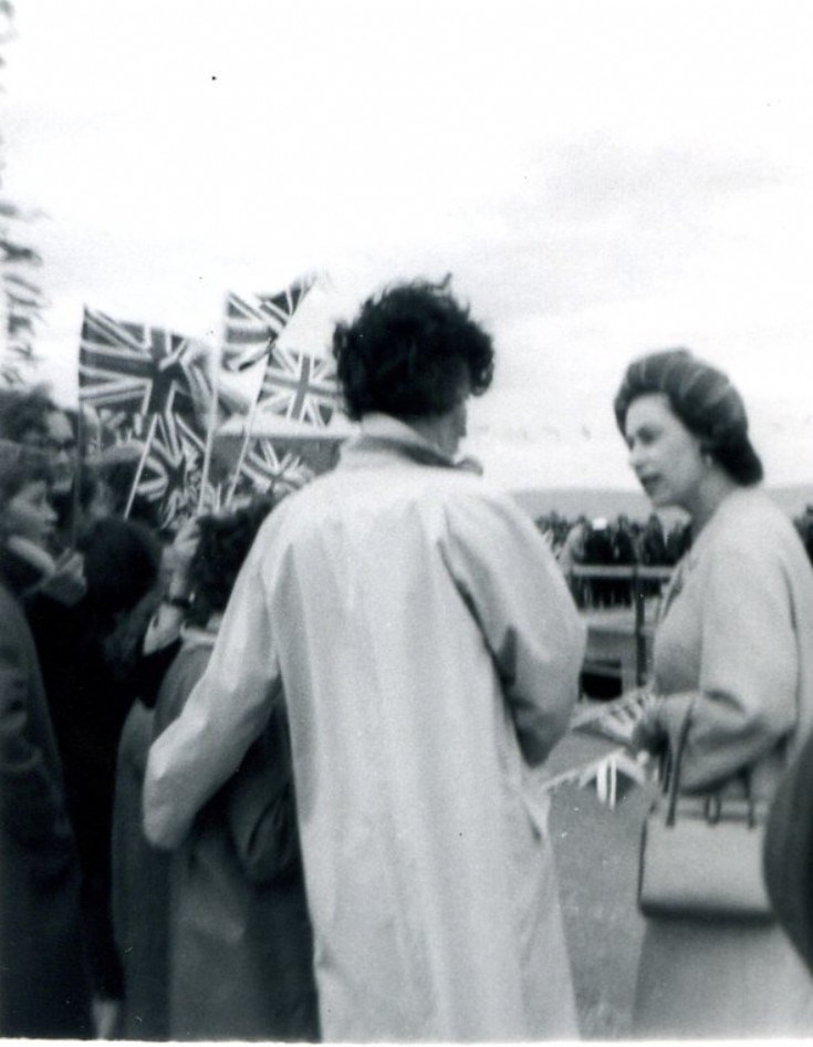 The Queen on the pier.