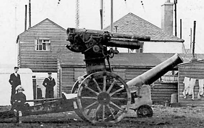 Guns outside the Coastguard Station - c1916