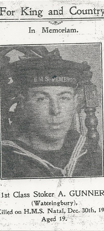 Alfred Gunner - 1st Class Stoker, HMS Natal