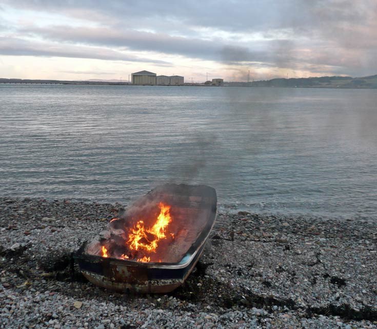 Ronald's Boat gets a Viking Funeral