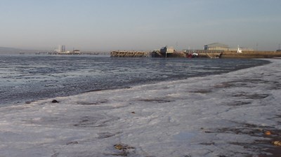 Ice by the harbour - 1st Feb 2012