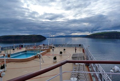 Cromarty Sutors from the deck of the Queen Elizabeth