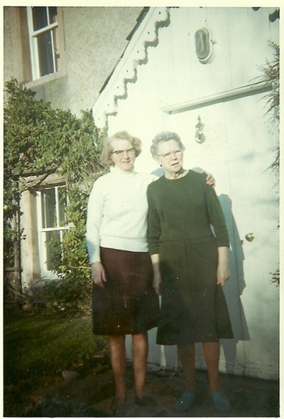 Margaret Bain with Mrs Fraser - c1970???