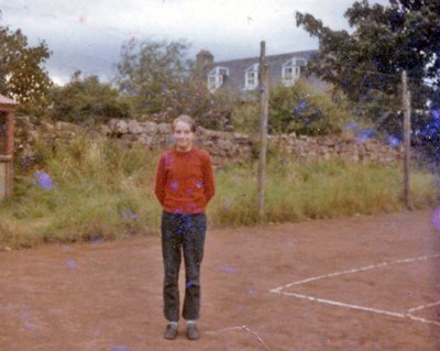 Cynthia Bain in the Tennis Court. 1970/71 maybe.