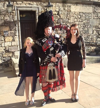 Emily Kelly and Estere Vitola at Edinburgh Castle