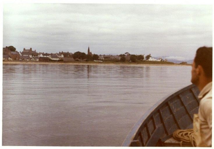 The salmon fishers are homeward bound back into Cromarty harbour