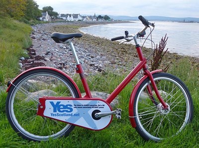 Cromarty's unofficial 'Yes' campaign bicycle
