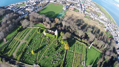 Cromarty Graveyard Aerial photo.