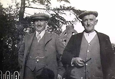 Two men in St Regulus' Graveyard