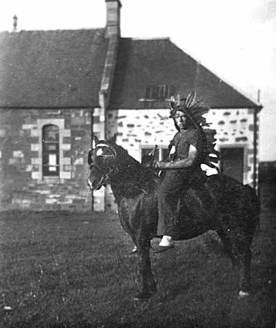 Donald McBean dressed as a red indian