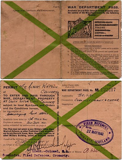 Permit to access South Sutor - 1941