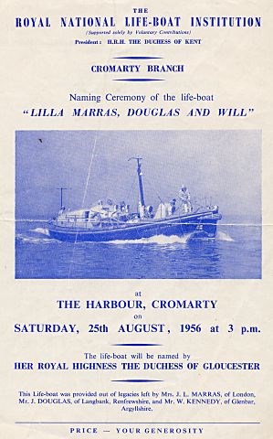 Lifeboat naming ceremony leaflet - 1956