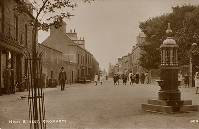 Postcard titled 'High Street, Cromarty' - c1913