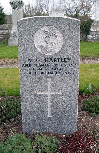 Grave of A. G. Hartley, HMS Natal, d.1915