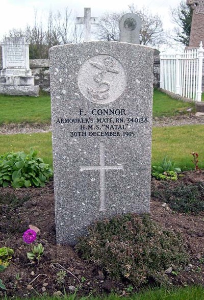 Grave of F. Connor, HMS Natal, d.1915