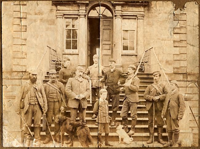 Shooting Party on the steps of Cromarty House