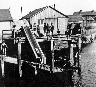 Children swimming in the Harbour - c1930??