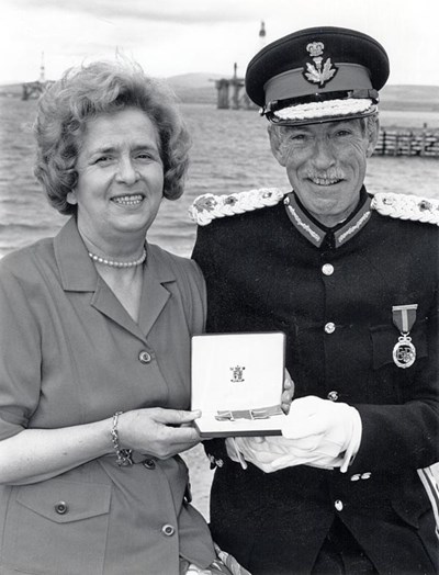 Catriona Gilles receiving her BEM - 1992