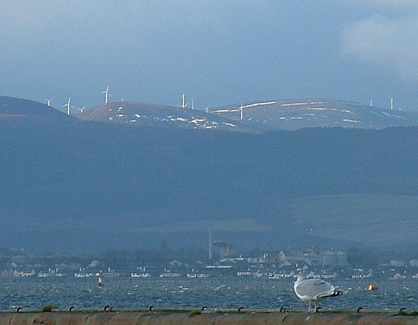 Ardross Windfarm from Cromarty Harbour