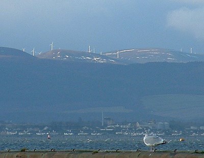 Ardross Windfarm from Cromarty Harbour
