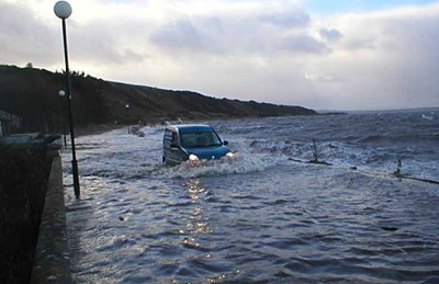 Half Submerged Van