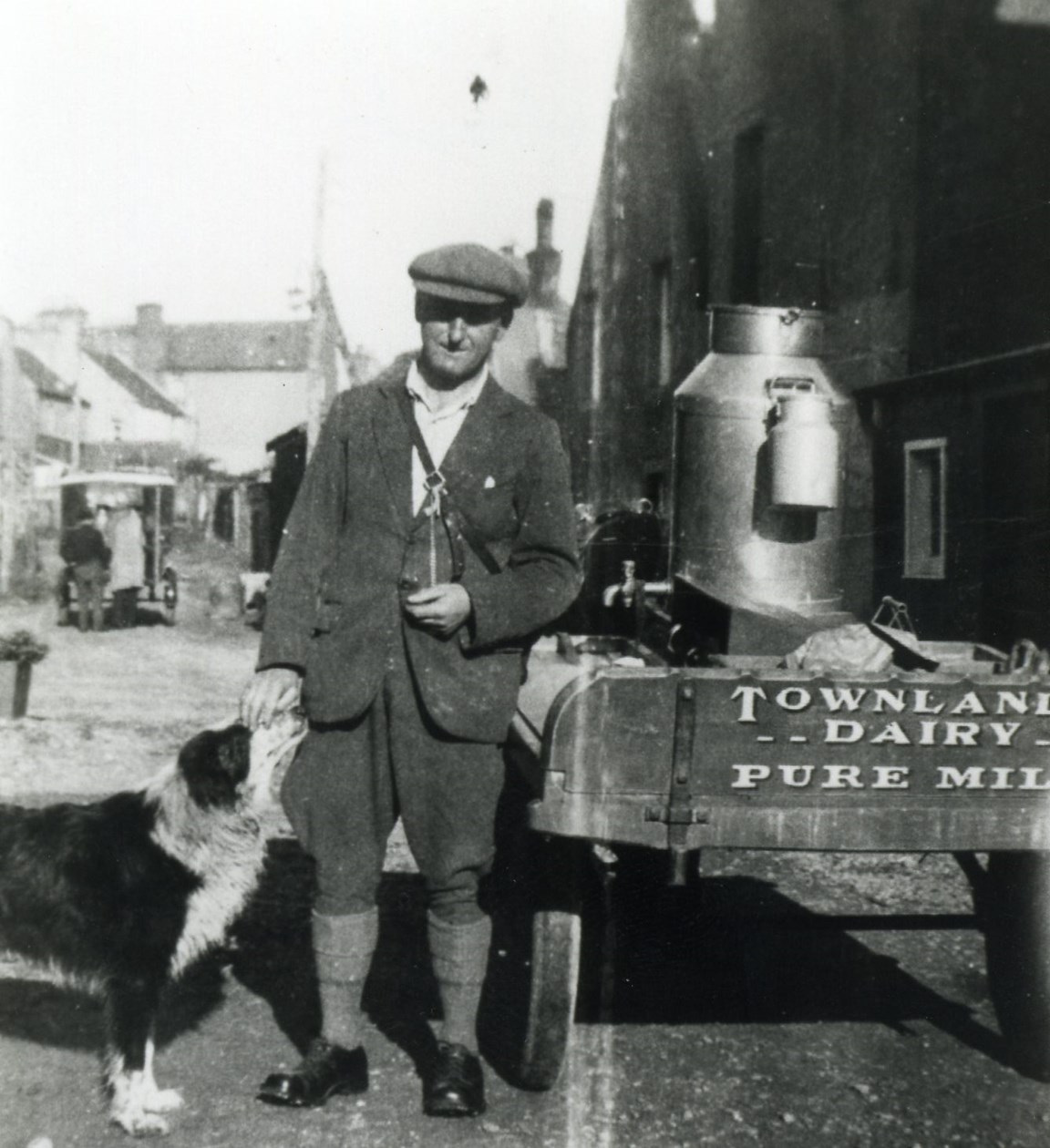 Danny McBean delivering milk - c1936